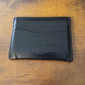 Coach Black Leather Card Case